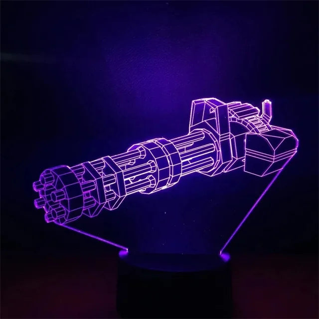 Game Rifle 3d Led Night Light Gaming Desktop Room Decoration Game Atmosphere Light Table Lamp Birthday Christmas Gifts for Boys
