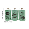 3Pcs Sealed Coffee Canister Set Iron Kitchen Counter Storage Jars with Lids Cover for Coffee Tea Sugar Container