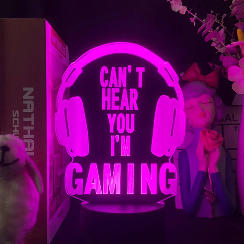 Gaming Room Decor Fancy Lighting Luces Habitacion Game Over Setup Chambre Decoration Luz LED Lamp RGB Gamer Night Light Gift