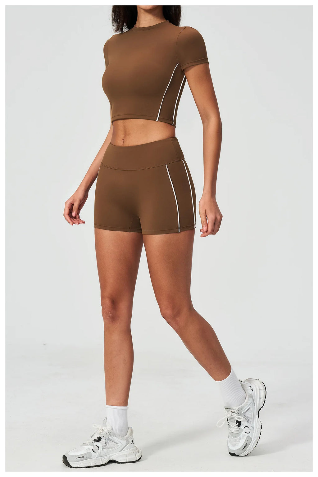 2PCS Yoga Set Women Tracksuit Sports Outfit Gym Set Running Workout Clothes Short Sleeves Sports Bra Athletic Wear Yoga Clothing