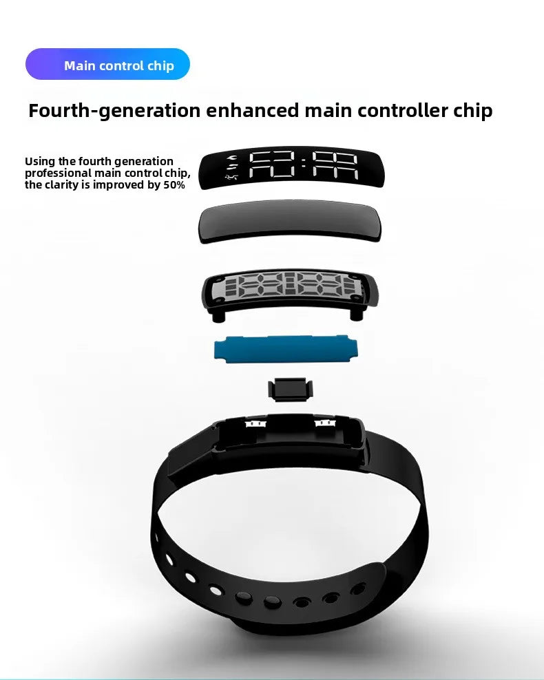 Sports smart bracelet with vibration alarm clock, running pedometer bracelet for male and female students