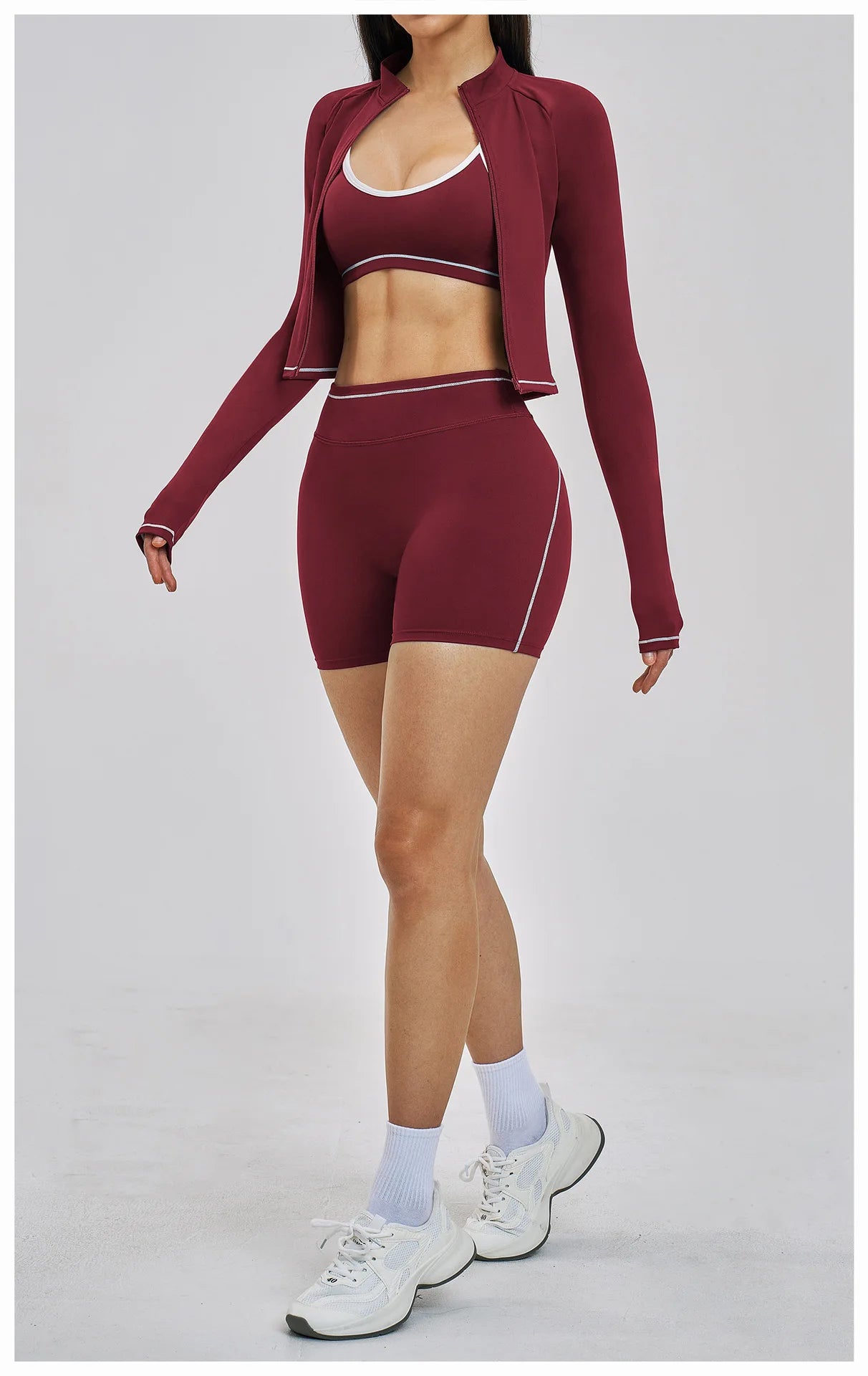 3PCS Yoga Suit Women Tracksuit Sports Outfits Gym Set Running Workout Clothes Long Sleeve Sports Bra Athletic Wear Yoga Clothing