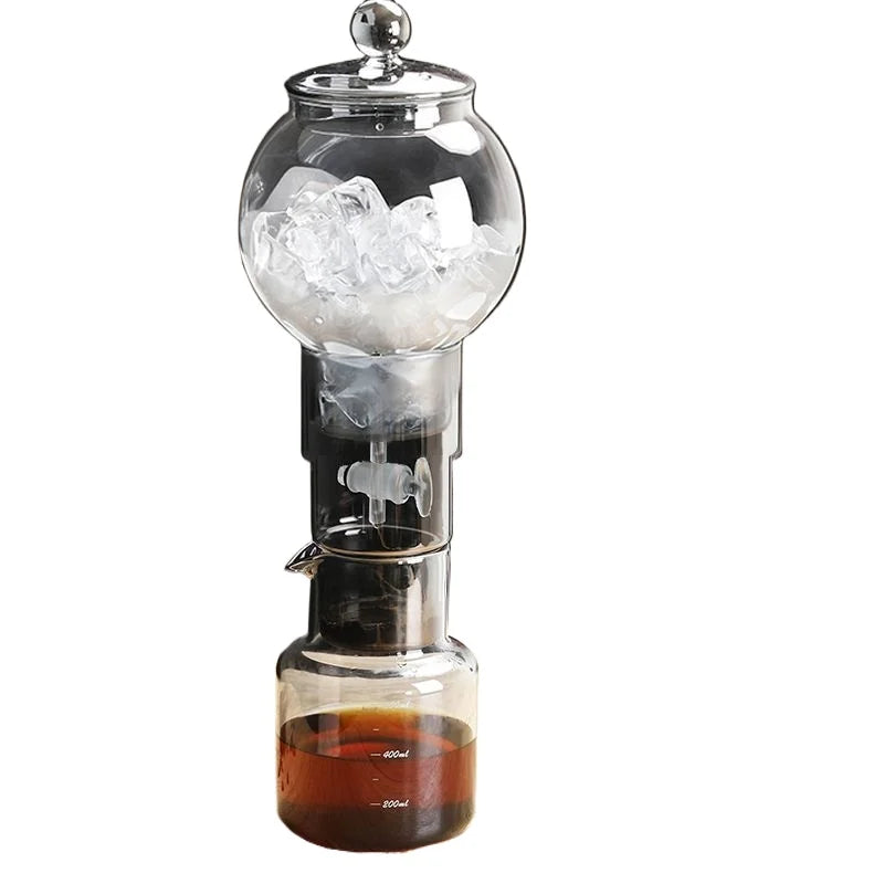 600ml Ice Dripper Coffee Maker Adjustable Water Flow Borosilicate Glass Cold Brew Tower Slow Drip Technology Portable