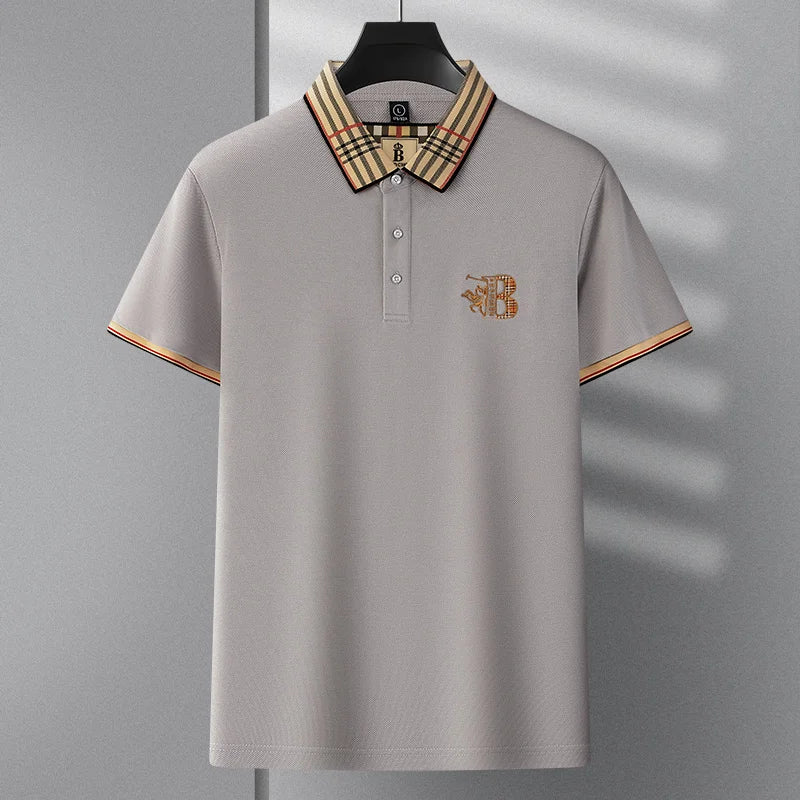 2025 new luxury men's short sleeved summer high-quality designer boutique brand embroidered polo shirt business casual T-shirt