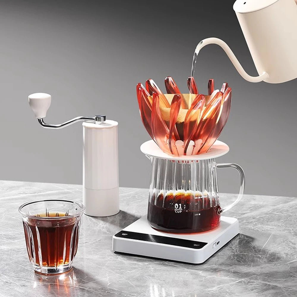 V shaped 60 Coffee Maker Set Coffee Filter Cup Hand drip Filter Cup Crystal Eye coffee dripper pour over Conical reusable filter