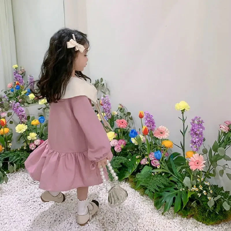 Girls Fashion Pink Princess Dress Kids Summer Puff Sleeve Casual Dresses Children Korean Style Mesh Clothing Gift Lolita Dress