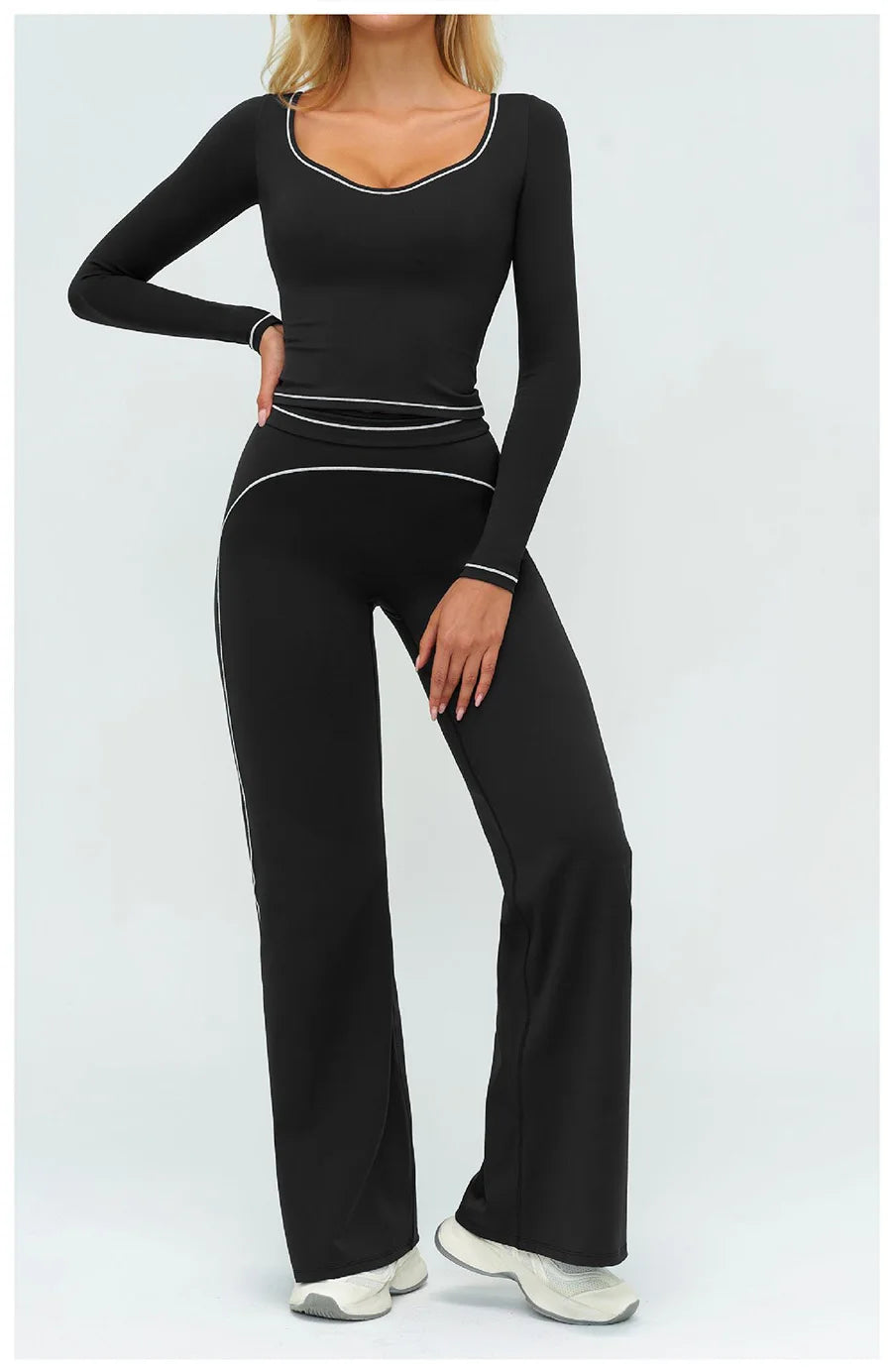 Yoga Set 2PCS Gym Clothes Sportswear Workout Outfits Women Long Sleeve Top Tracksuits Fitness Sports Bra Running Shorts Leggings