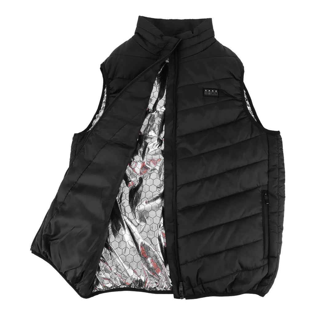 21 Area Heated Vest Thermal Warm Waistcoat Electric Heating Jacket (Black 5XL)