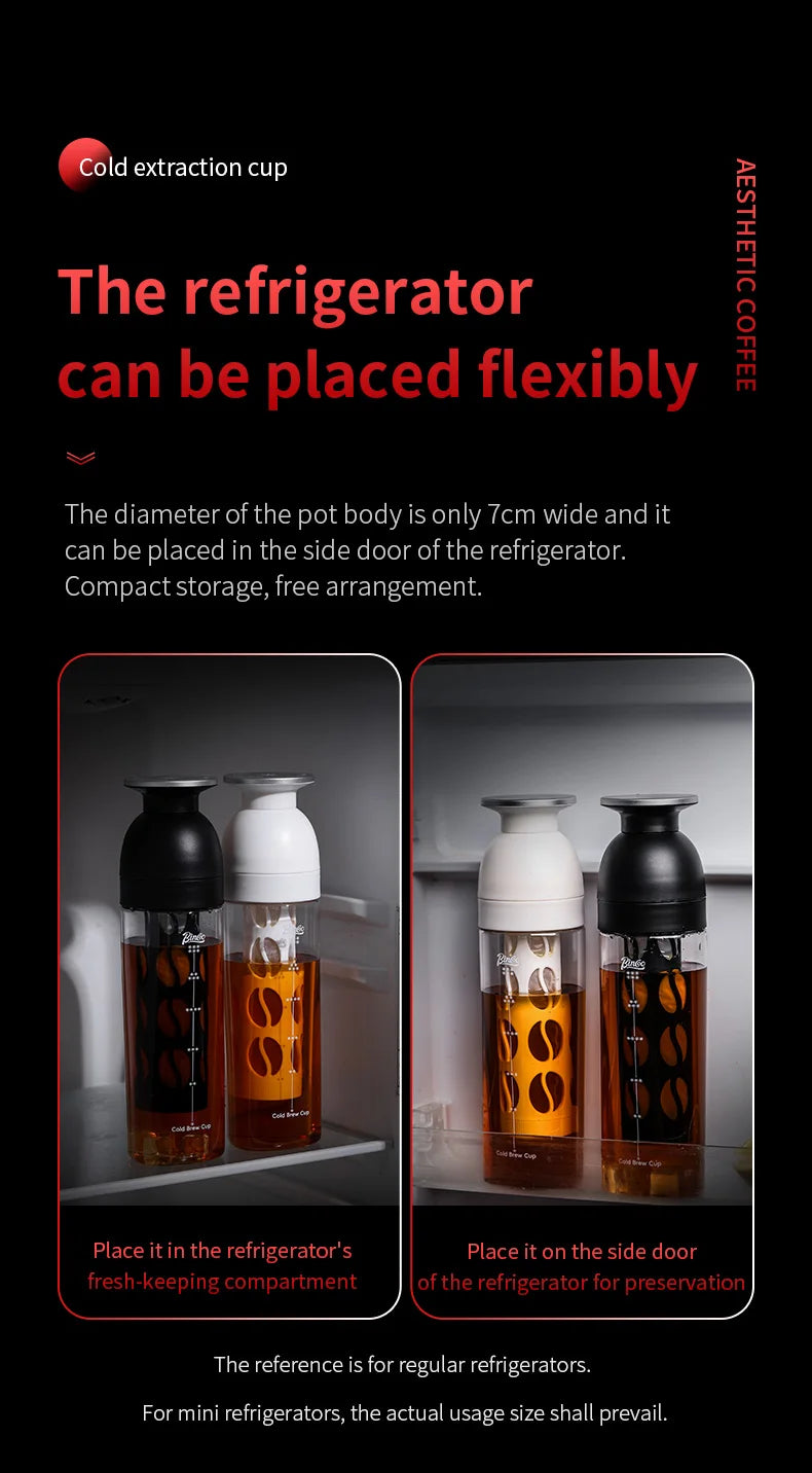 Bincoo Ice World Cold Brew Coffee Cup Portable Cold Steep Bottle Tritan Material Heat Resistant Travel Water Bottle for Home