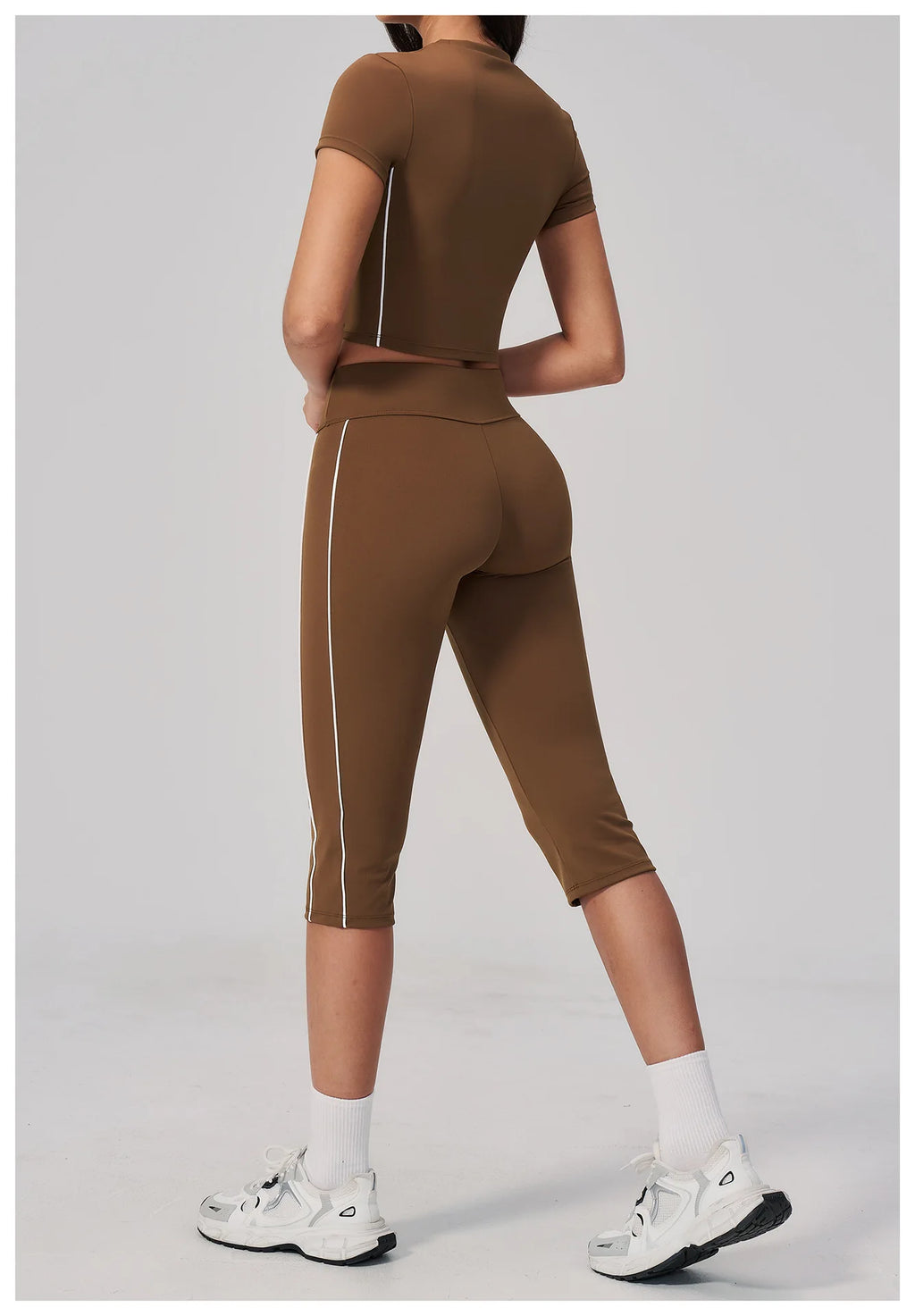 2PCS Yoga Set Women Tracksuit Sports Outfit Gym Set Running Workout Clothes Short Sleeves Sports Bra Athletic Wear Yoga Clothing