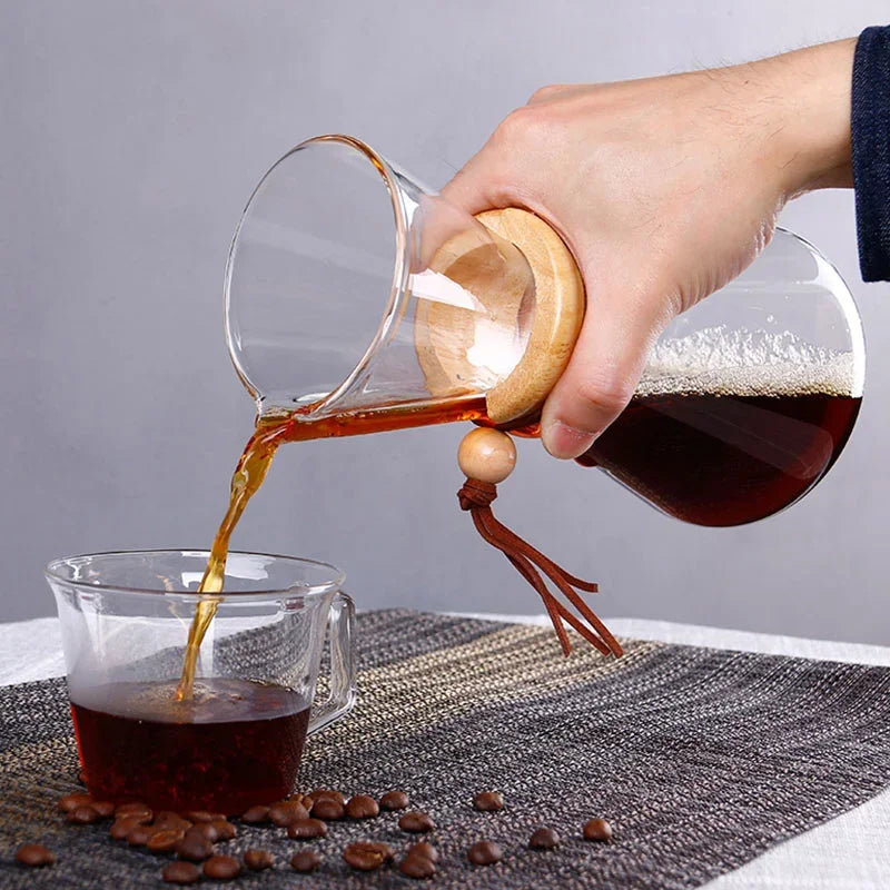 Hand Brewed Coffee Sharing Pot Filter Screen Glass Coffee Filter Cup Coffee Pot Set Drip Small Household Glass Pot 400-800ml
