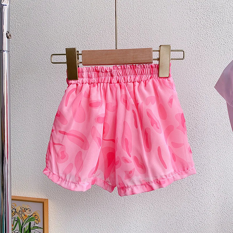 Girls Outfit Sets Summer Cool Blouse Shirt+shorts Girl Clothing Set Children Clothes Suits New Toddler Girl Clothes 2Pcs 2-7Yrs