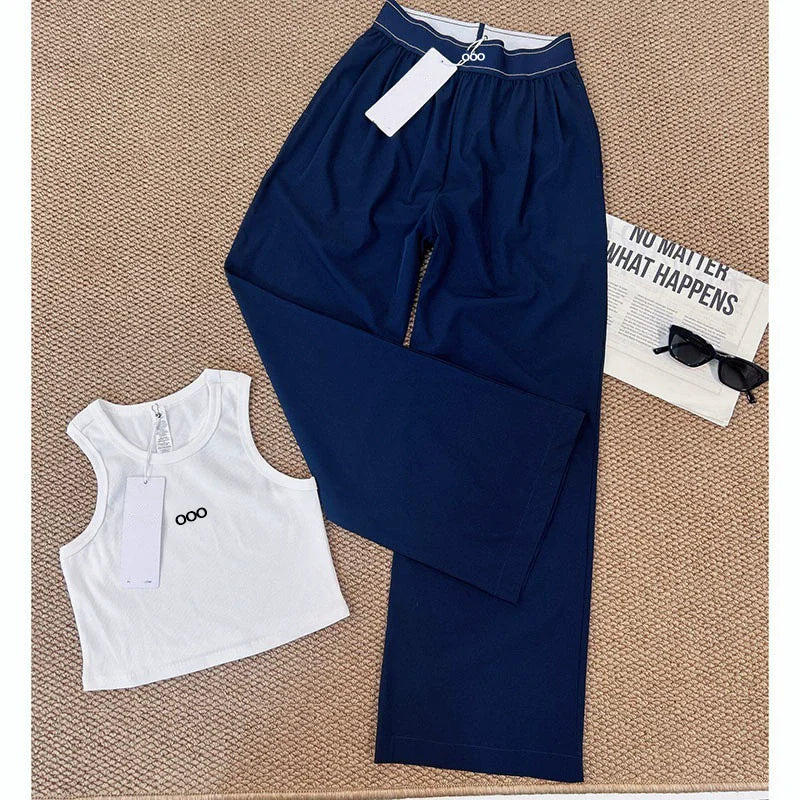 2026 Women's Spring/Summer Quick Drying Wide Leg Pants Loose Sports Lightweight Casual Pants High Waist Pants