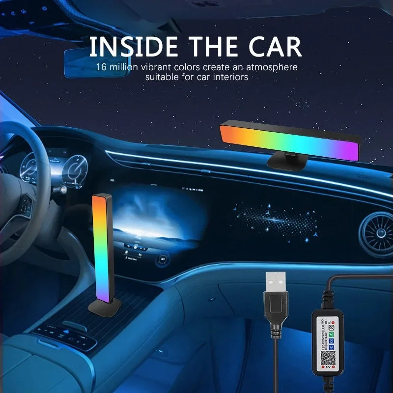 Smart RGB Esports Light Wifi Tuya Music Rhythm Sound Pickup Car Atmosphere Light Festival Gaming Room Desktop Decor Lamp
