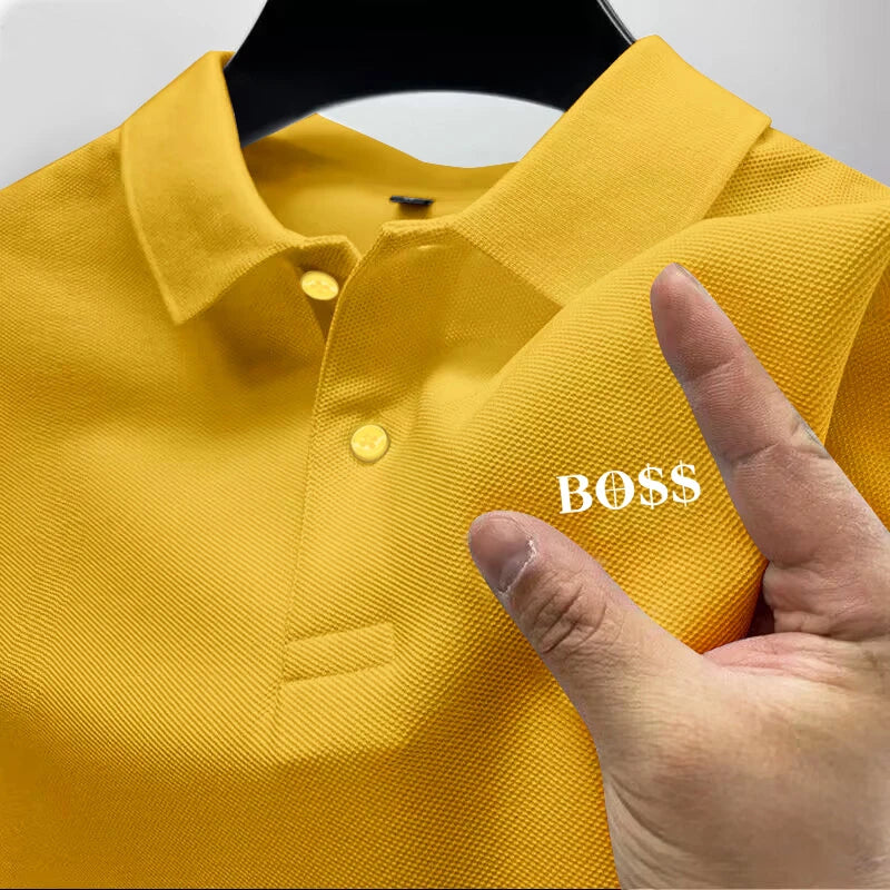 2026 Fashion Men's Multifunctional Business Polo Shirt - Classic Design Suitable for Work and Travel, Multi-Color T-Shirt Top