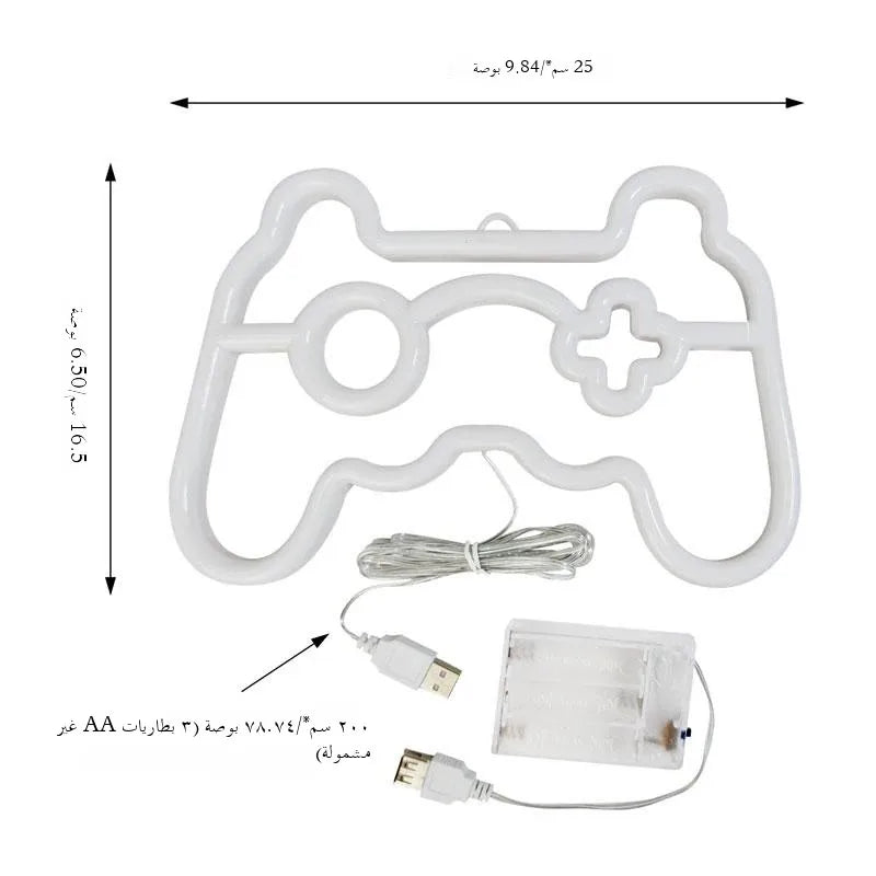 Neon Lights, LED Lights, Gaming Controller Ambient Lights, USB/Battery-Powered, for Holidays, Living Rooms, and Home Decor