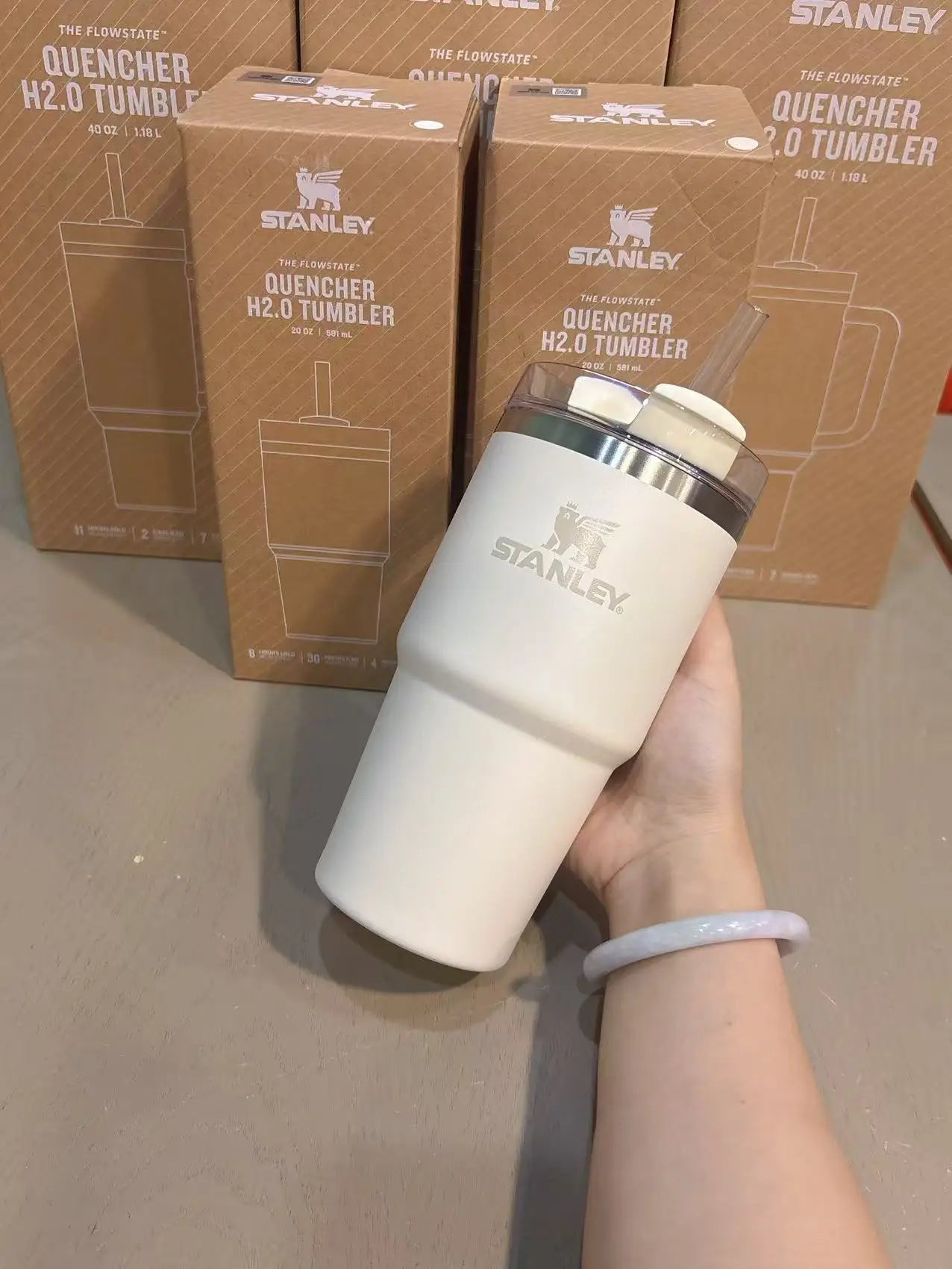 STANLEY ADVENTURE H2.0 20oz Scene Thermal Tumbler Wide Mouth Easy Clean Insulated Water Bottle Lightweight For Mountaineering