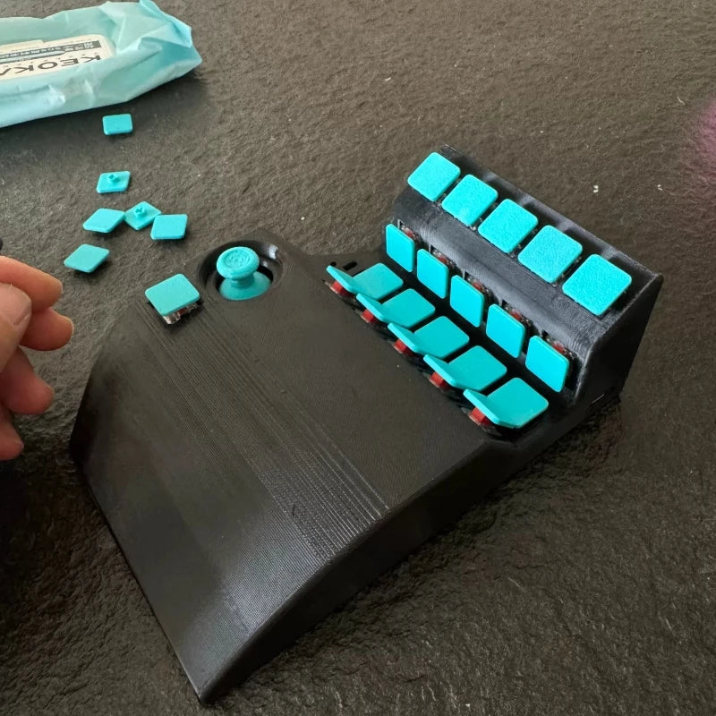NEW One Hand Curved Gaming Keyboard Custom Wired Welding Joystick QMK Ergonomics Change Keys Online for Gaming Teclado