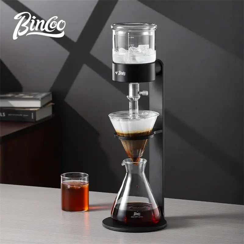 BINCOO L-Shaped Cold Brew Coffee Dripper Cold Brew Drip Coffee Maker Ice Brew Drip-Style Low-Temperature Slow-Brewed Coffee