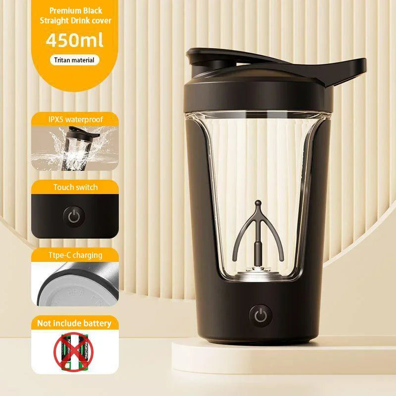 450ml Protein Shaker Bottle Portable USB Charging Fitness Blender Cup Meal Replacement Mixer Bottle for Home Gym Rechargeable