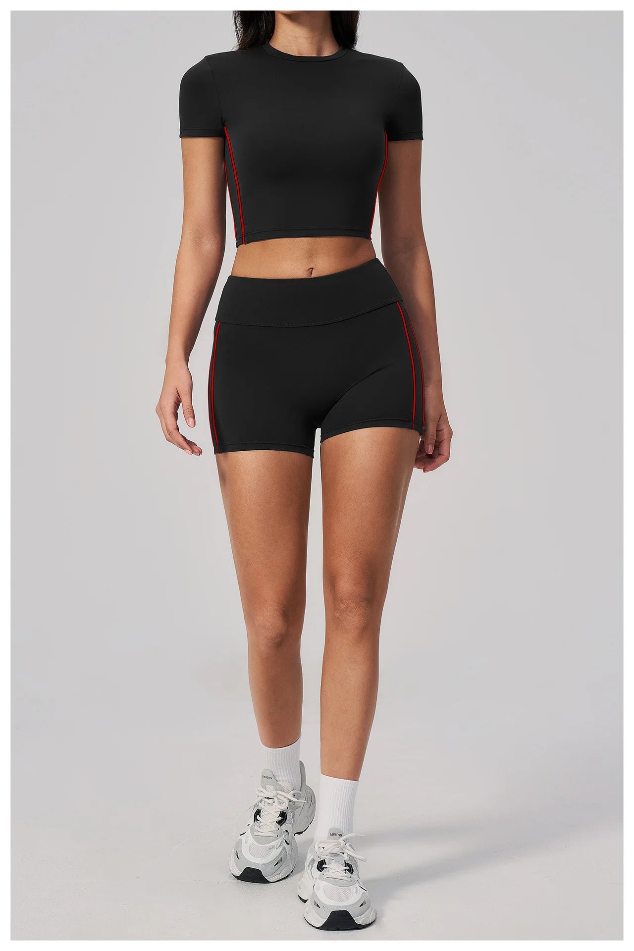 2PCS Yoga Set Women Tracksuit Sports Outfit Gym Set Running Workout Clothes Short Sleeves Sports Bra Athletic Wear Yoga Clothing