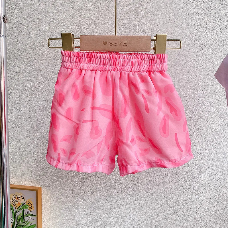 Girls Outfit Sets Summer Cool Blouse Shirt+shorts Girl Clothing Set Children Clothes Suits New Toddler Girl Clothes 2Pcs 2-7Yrs