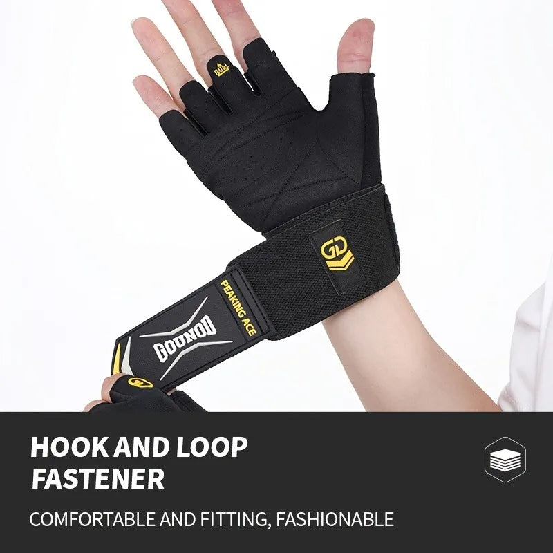 1 Pair Heavy-Duty Weight Lifting Gloves - Non-Slip Grip, Adjustable Buckle Closure, Ergonomic Design for Gym, Bodybuilding,