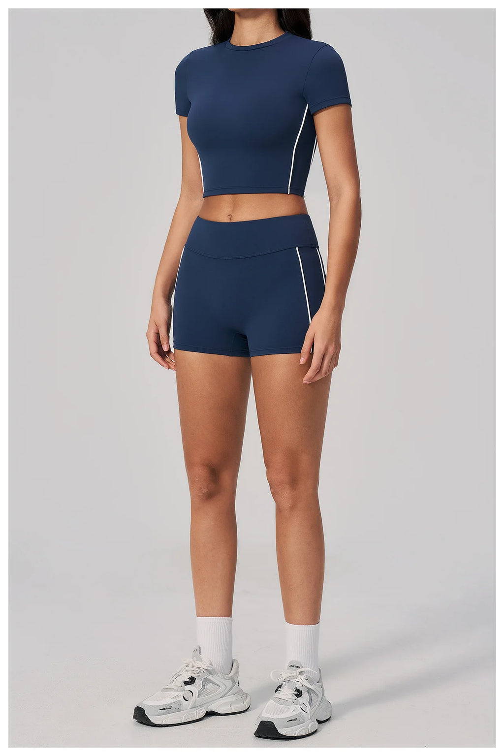 2PCS Yoga Set Women Tracksuit Sports Outfit Gym Set Running Workout Clothes Short Sleeves Sports Bra Athletic Wear Yoga Clothing
