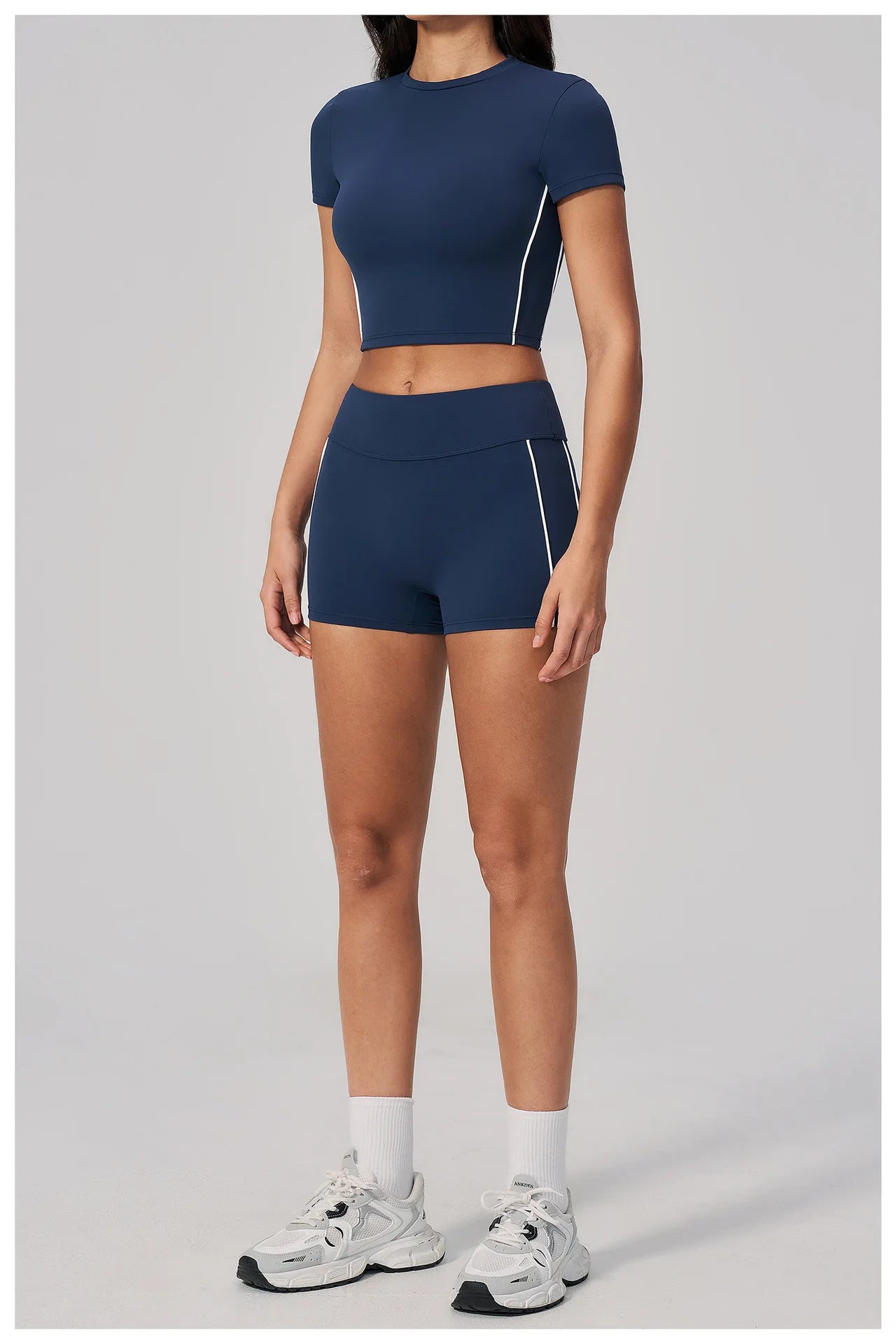 2PCS Yoga Set Women Tracksuit Sports Outfit Gym Set Running Workout Clothes Short Sleeves Sports Bra Athletic Wear Yoga Clothing