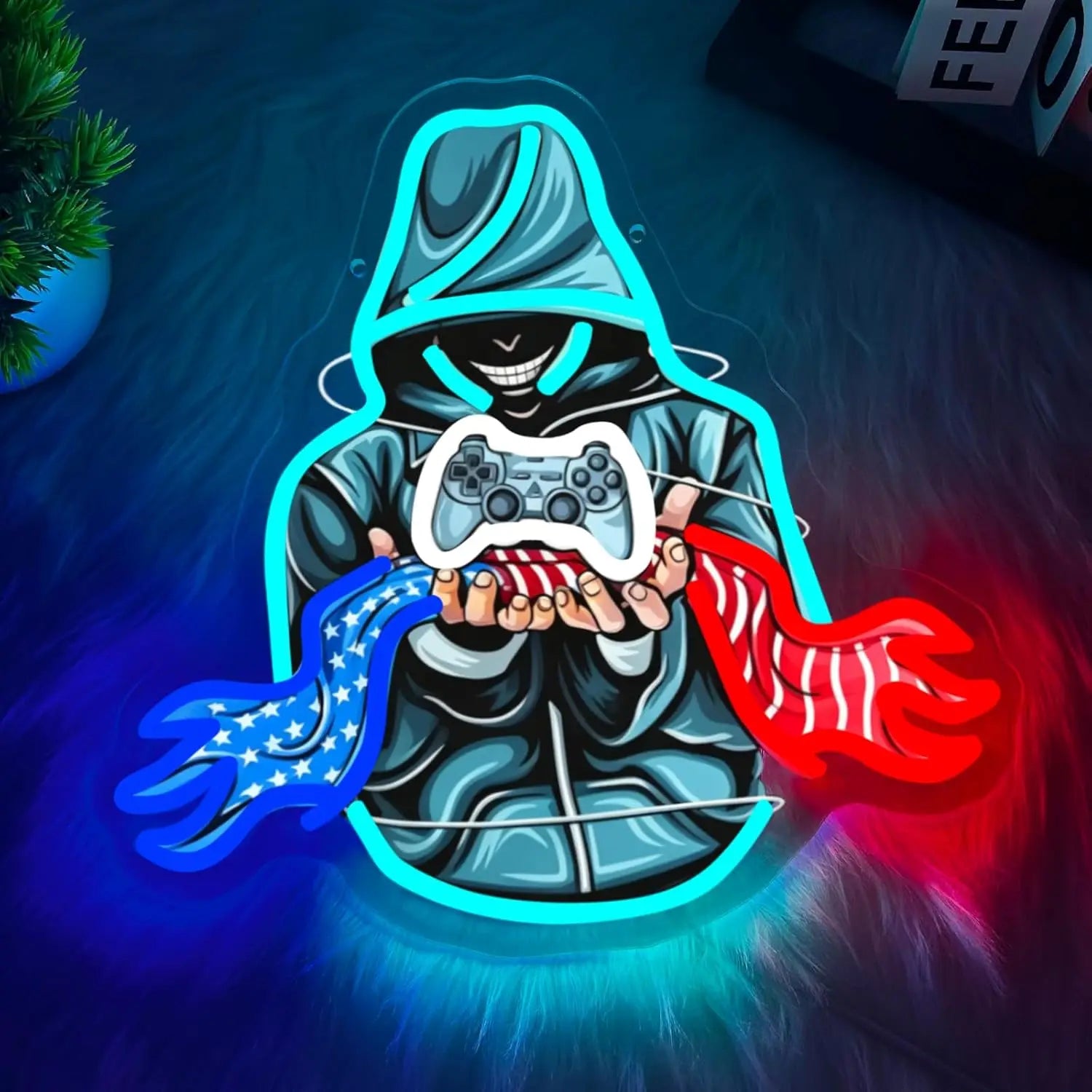 Gamer Neon Sign USB Powered LED Neon Light for Party Gaming Room Bar Bedroom Aesthetic Decortion Birthday Gift Art Wall Lights