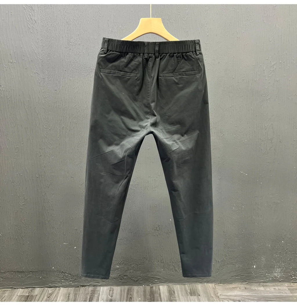 Men's Summer Thin Pants 2025 New Straight Simple and Versatile White Casual Man Clothing Trendy Slim-fitting Cotton Cargo Pants