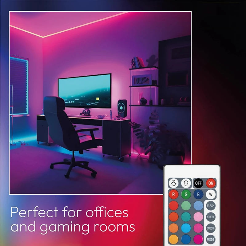 USB LED Neon Rope Lights, RGB Led Strip Lights with Remote, Color Changing Flexible Led Light Strip, Gaming 5V Neon Lights