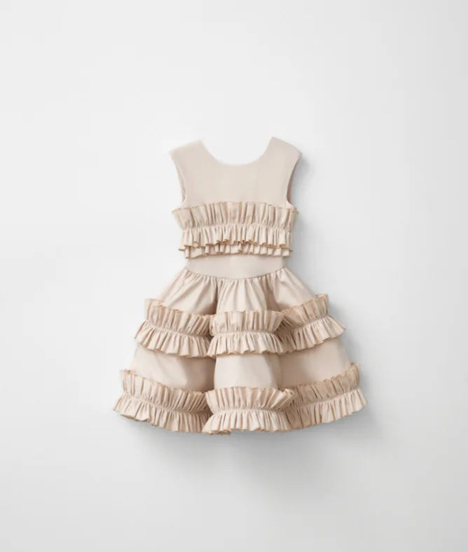 Girls Dress 2025 Spring Autumn Girls Cake Lace Dress Court Vest Dresses for Kids Princess Toddler Cosutme Baby Party Clothing