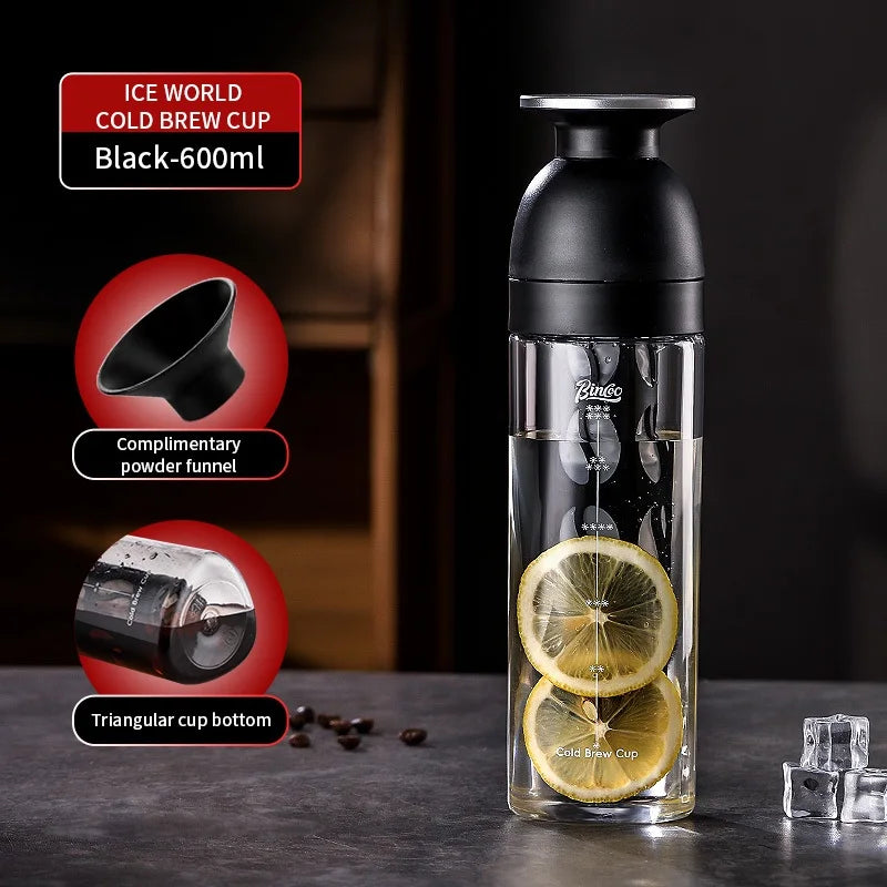 Bincoo Ice World Cold Brew Coffee Cup Portable Cold Steep Bottle Tritan Material Heat Resistant Travel Water Bottle for Home