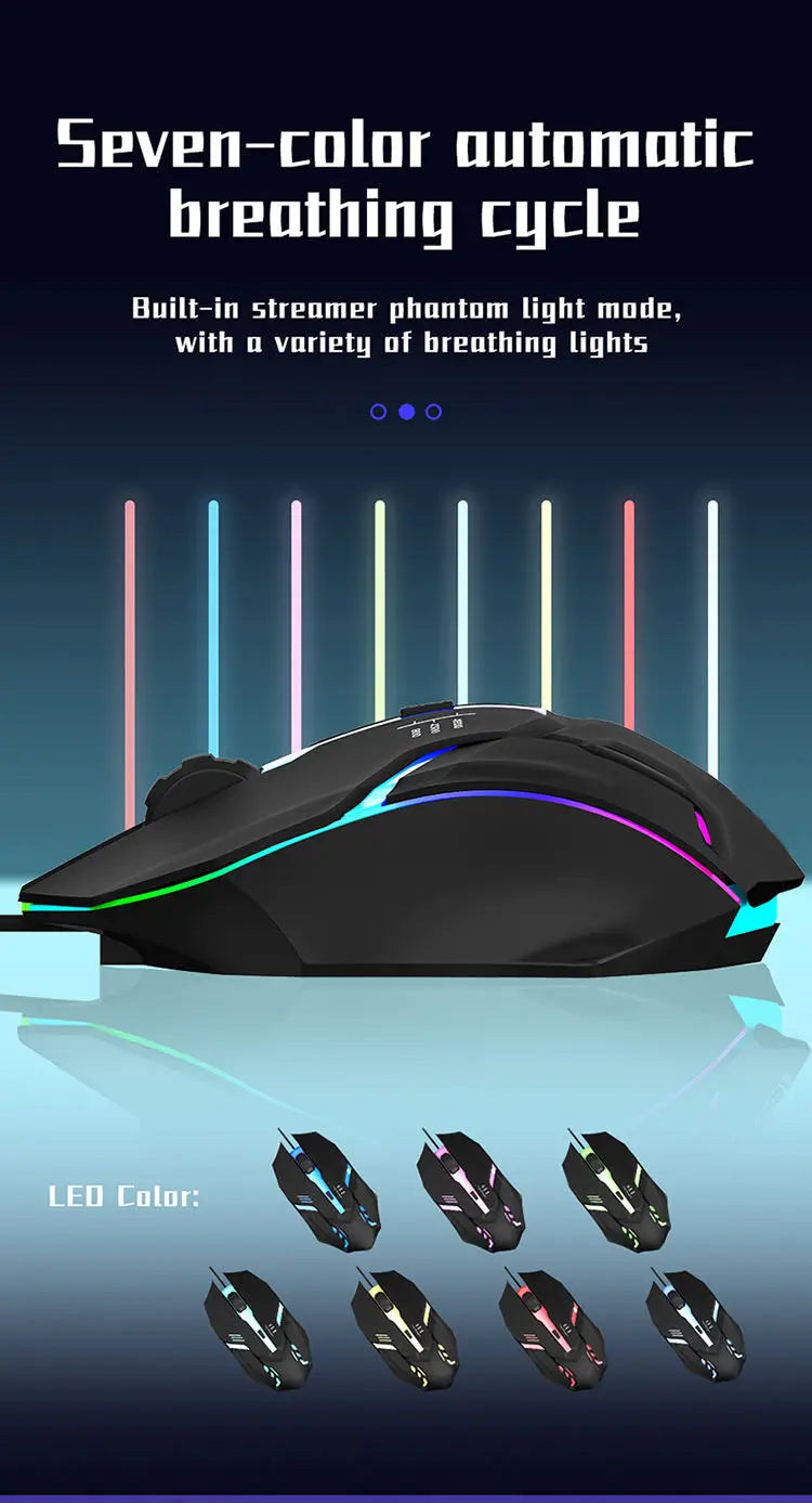 LED Luminous High-quality Ergonomic Gaming Mouse 4-button USB Wired Gaming Mouse for Desktop Laptop Office Computer Gaming Mouse