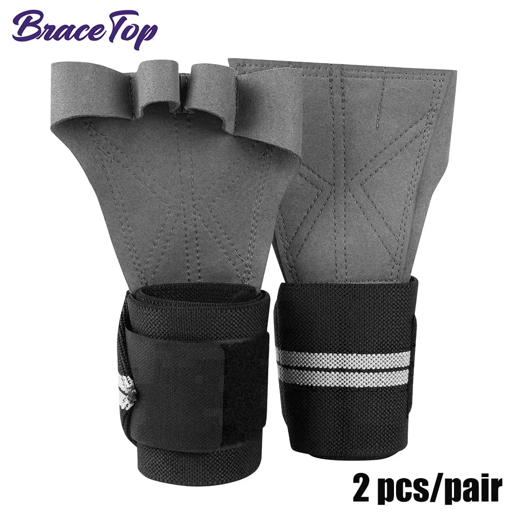 1 Pair Weight Lifting Training Gloves Fitness Sports Body Building Gymnastics Grips Gym Hand Palm Wrist Protector Gloves