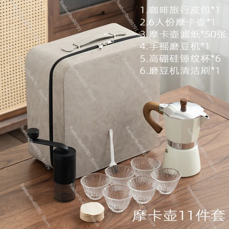 V60 Travel Pour Over Coffee Kit with Electric Grinder, Stainless Pot & Gift Box