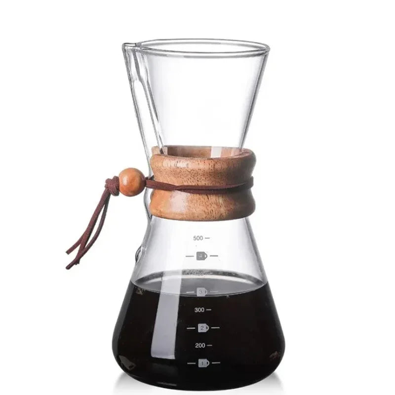 Hand Brewed Coffee Sharing Pot Filter Screen Glass Coffee Filter Cup Coffee Pot Set Drip Small Household Glass Pot 400-800ml