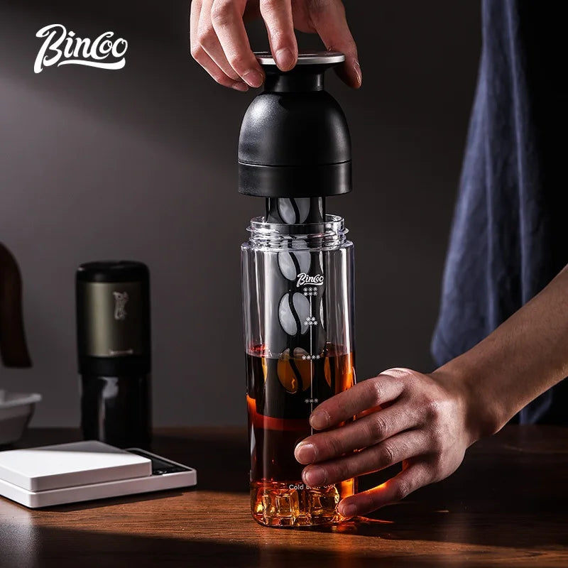 Bincoo Ice World Cold Brew Coffee Cup Portable Cold Steep Bottle Tritan Material Heat Resistant Travel Water Bottle for Home
