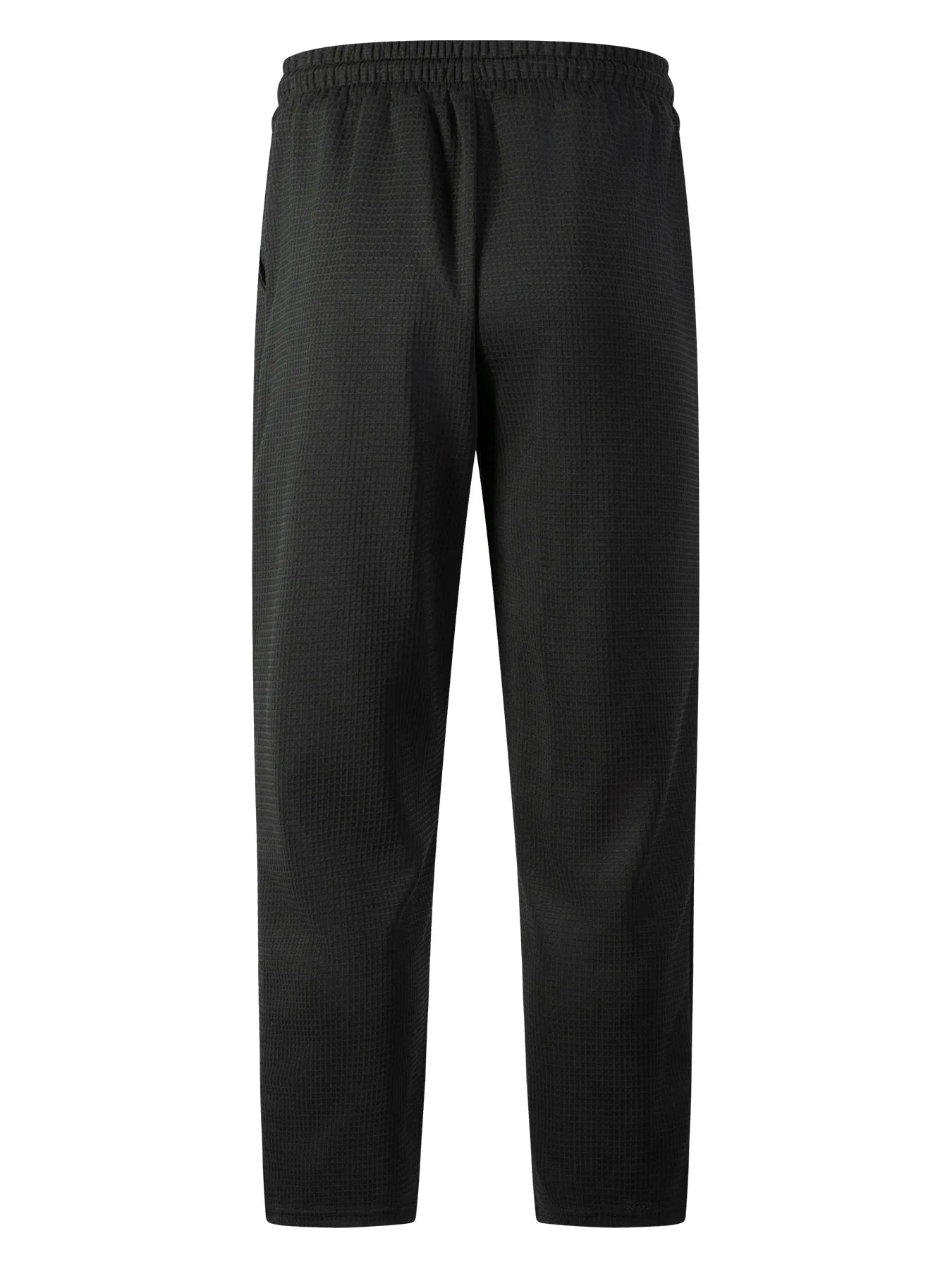 Men's new wide-checkered drawstring casual pants - lightweight, breathable, solid color, comfortable straight-leg trousers