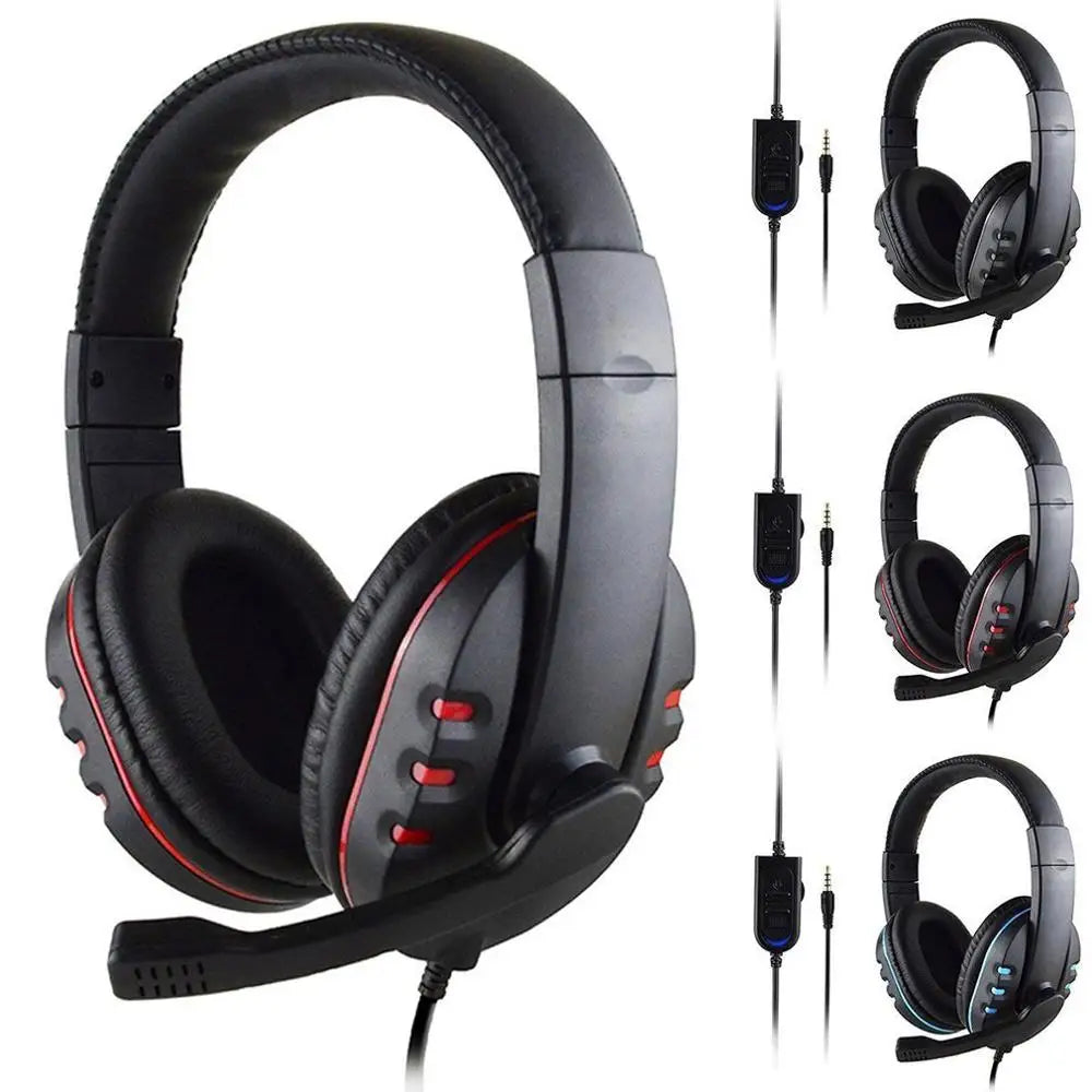 3.5mm Wired Gaming Headphones Music Earphones For PS4 Play Station 4 Game PC Chat Computer Headset With Microphone Dropshipping