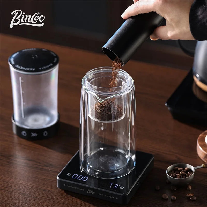 Bincoo Cold Brew Extraction Pot Double-layer Glass Ice Drip Pot Drip Coffee Maker Extraction Ice Sharing Cup 450ML