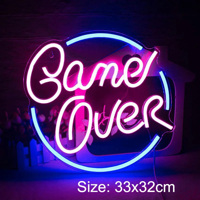 Game Neon Sign Light LED Gaming Zone Room Music Game Handle Nightlight Custom Business Logo Decor Bar Internet Cafe Shop Party