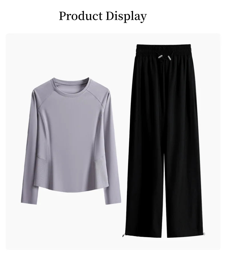 DRUR Women's Tracksuit For Running Yoga With 2 Piece Loose Sweatshirts and High Waist Pants Outfits Sweat Sets Gym Clothes 2026