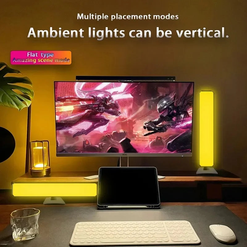 Smart RGB Esports Light Wifi Tuya Music Rhythm Sound Pickup Car Atmosphere Light Festival Gaming Room Desktop Decor Lamp