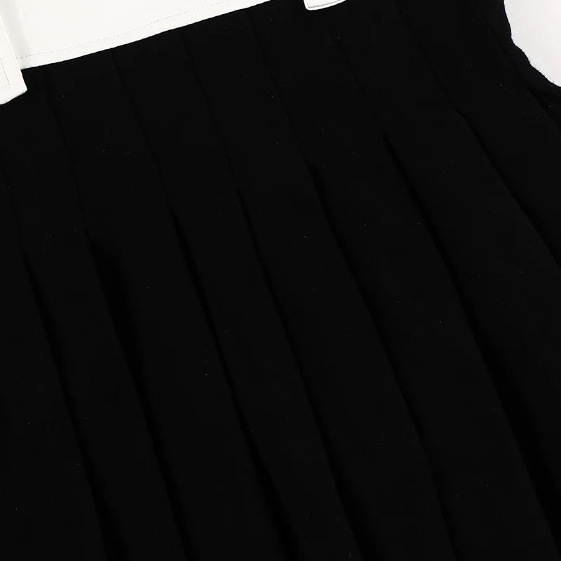 Girls dress elegant leather and cotton family set girls strap dress black outfit clothes for autumn/winter adjust buttons w/bows