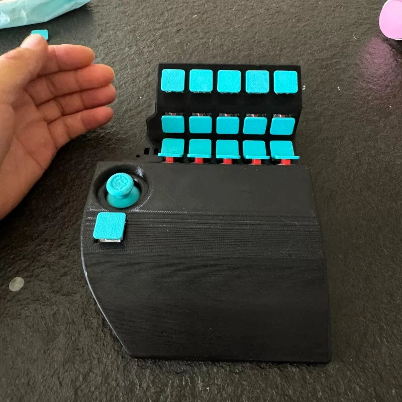 NEW One Hand Curved Gaming Keyboard Custom Wired Welding Joystick QMK Ergonomics Change Keys Online for Gaming Teclado