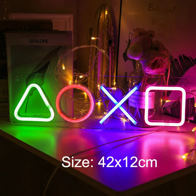 Game Neon Sign Light LED Gaming Zone Room Music Game Handle Nightlight Custom Business Logo Decor Bar Internet Cafe Shop Party