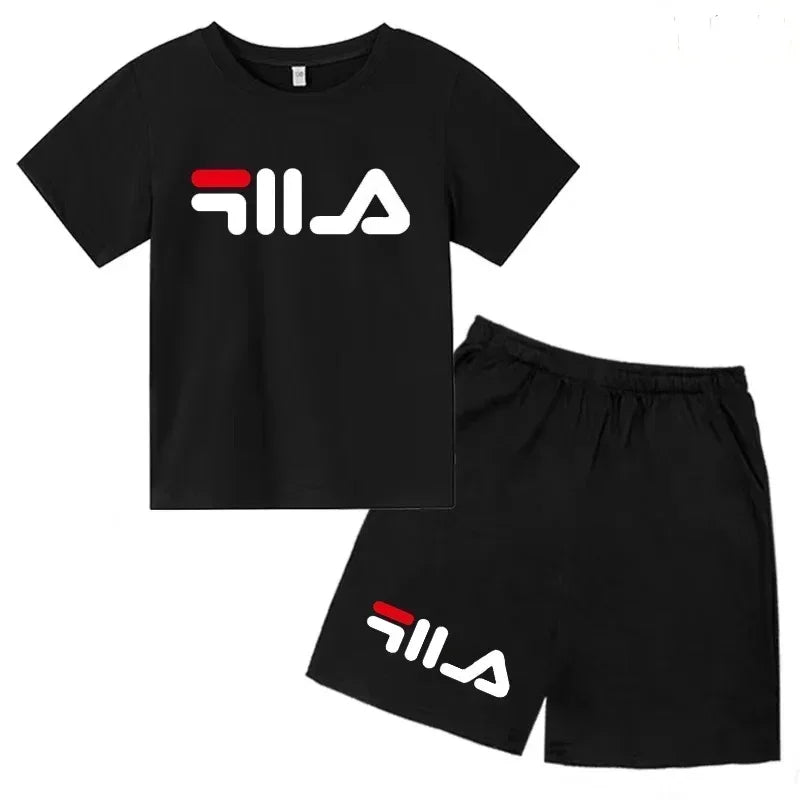 2-13Y Kids Spring & Autumn Casual Cartoon & Letter Print 2-Piece Set Hoodie & Jogging Pants Tracksuit Outfits for Boys & Girls