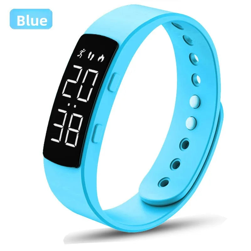 Sports smart bracelet with vibration alarm clock, running pedometer bracelet for male and female students